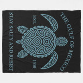 Golf von Mexiko ESTD 1550 Bleibe Salty and Resist Fleecedecke (Vorderseite (Horizontal))