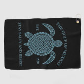 Golf von Mexiko ESTD 1550 Bleibe Salty and Resist Golfhandtuch (Horizontal)