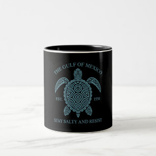Golf von Mexiko ESTD 1550 Bleibe Salty and Resist Zweifarbige Tasse