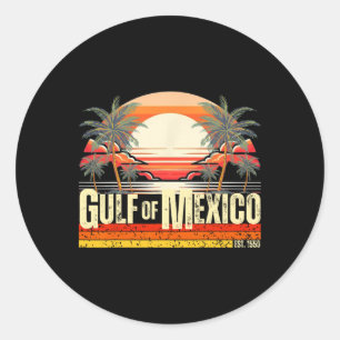 Golf von Mexiko Forever Vintage Strand Retro Sonne Runder Aufkleber