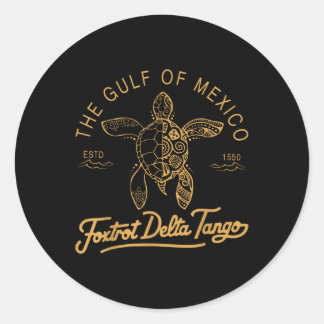 Golf von Mexiko Foxtrots Deltas Tangos Golf von Me Runder Aufkleber