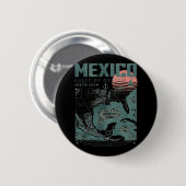 Golf von Mexiko - Golfo de México 1550 Retro Vinta Button (Vorne & Hinten)