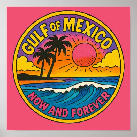 Golf von Mexiko - Kunst des Mittleren Ozeans Poster (Vorne)