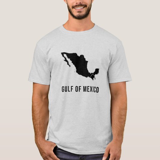 Golf von Mexiko Minimalistisches Kartendesign T-Shirt (Vorderseite)