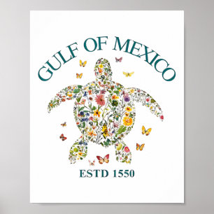 Golf von Mexiko Nicht USA USA Blumenschildkröte US Poster