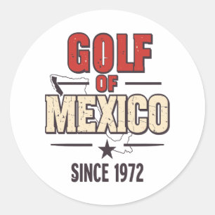 Golf von Mexiko-Parodie mit Vintagen Runder Aufkleber