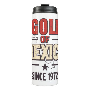 Golf von Mexiko-Parodie mit Vintagen Thermosbecher