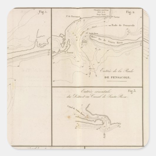 Golf von Mexiko Quadratischer Aufkleber (Vorderseite)