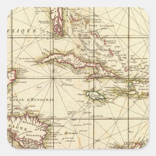 Golf von Mexiko Quadratischer Aufkleber (Vorderseite)