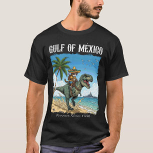 Golf Von Mexiko Reise Katze & Dinosaurier Golf Von T-Shirt
