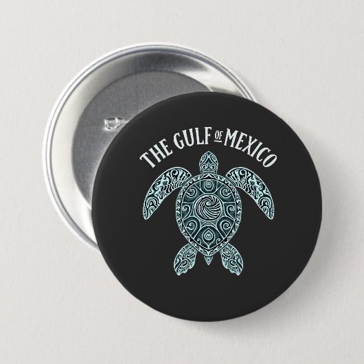 Golf von Mexiko Schildkrötensee Latino Button (Vorne & Hinten)