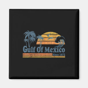 Golf von Mexiko seit 1672 Retro Vintage Strand Magnet