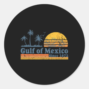 Golf von Mexiko seit 1672 Retro Vintage Strand T-S Runder Aufkleber