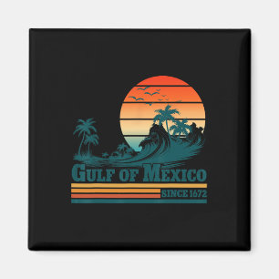 Golf von Mexiko seit 1672 Vintage Sonnenuntergang Magnet