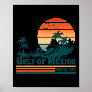 Golf von Mexiko seit 1672 Vintage-Sonnenuntergangs Poster