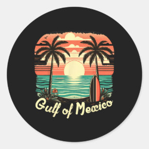 Golf von Mexiko seit 1672 Vintage-Strand Sommerfer Runder Aufkleber