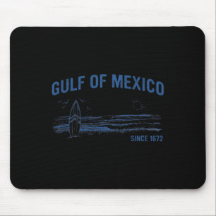 Golf von Mexiko seit 1672 Vintage-Strand-Surfing-S Mousepad