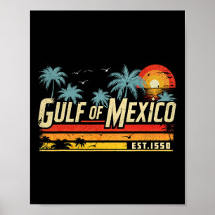 Golf von Mexiko Shirt Frauen Männer Vintager Golf  Poster