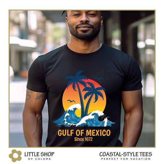 Golf von Mexiko Sonnenuntergang Palmen T-Shirt