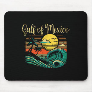 Golf von Mexiko Strand Wellen Vintage Surfen Tropi Mousepad