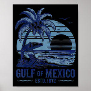 Golf-von-Mexiko-Strandpalmen Sommerferien Poster
