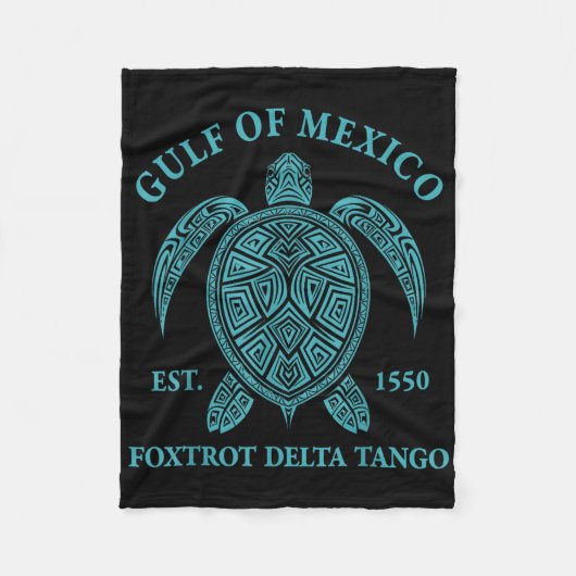 Golf von Mexiko Turtle Foxtrot Delta Tango Est 155 Fleecedecke (Vorderseite)