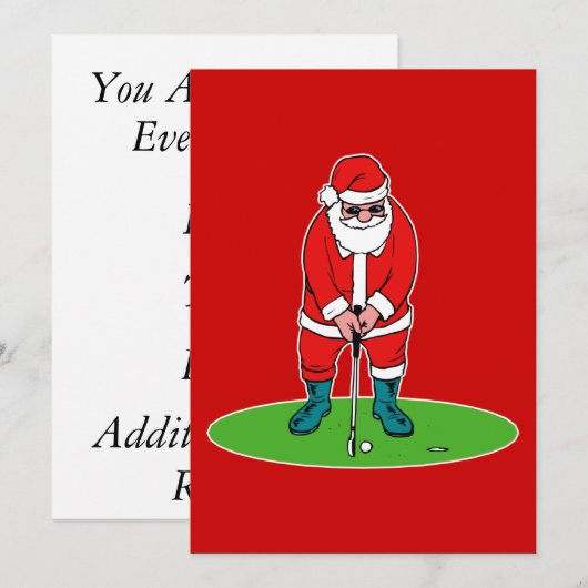 Golf von Santa Einladung (Vorne/Hinten)