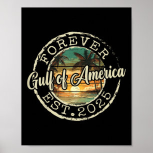 Golf von uns Amerika Est 2025 Retro Beach Briefmar Poster