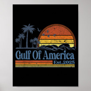 Golf Von Uns Amerika Est 2025 Retro Vintage Strand Poster