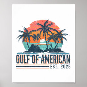 Golf Von Uns Amerika Est 2025 Retro Vintage Strand Poster