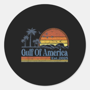 Golf Von Uns Amerika Est 2025 Retro Vintage Strand Runder Aufkleber
