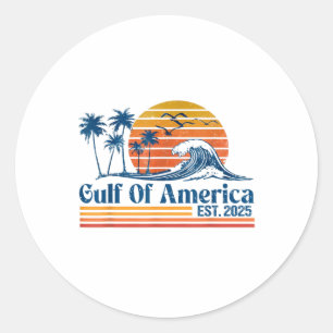 Golf Von Uns Amerika Est 2025 Retro Vintage Strand Runder Aufkleber