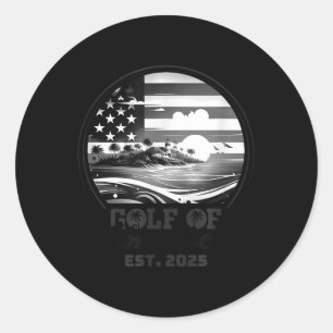 Golf Von Uns Amerika Est 2025 Retro Vintage Strand Runder Aufkleber