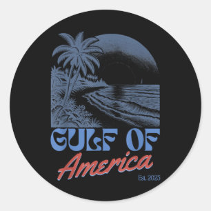 Golf Von Uns Amerika Est 2025 Retro Vintage Strand Runder Aufkleber