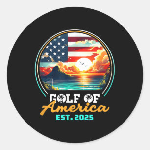 Golf Von Uns Amerika Est 2025 Retro Vintage Strand Runder Aufkleber