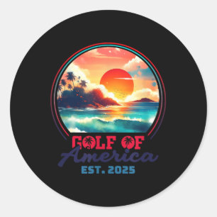 Golf Von USA Amerika Shirt Est 2025 Retro Vintage Runder Aufkleber