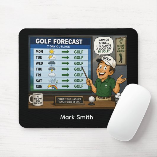 Golf-Vorhersage Lustiger Golf-Spruch Mauspad  (Mit Mouse)