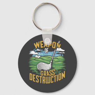 Golf-Waffe der Grasvernichtungskunst Schlüsselanhänger