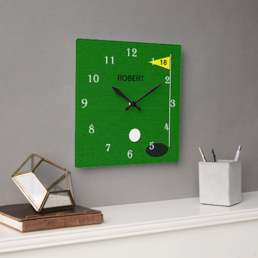 Golf Wall Clock Quadratische Wanduhr (Büro)