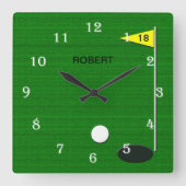 Golf Wall Clock Quadratische Wanduhr (Vorderseite)