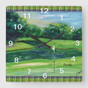 Golf wall clock quadratische wanduhr