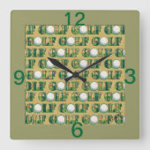Golf-Wanduhr Quadratische Wanduhr (Vorderseite)