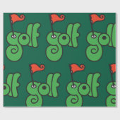 Golf Wang Lebendiges Grün und Rot Geschenkpapier (Flach)