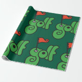 Golf Wang Lebendiges Grün und Rot Geschenkpapier (Ungerollt)