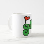 Golf Wang Lebendiges Grün und Rot Kaffeetasse (Vorderseite Links)