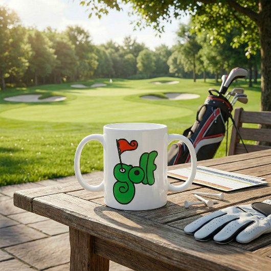Golf Wang Lebendiges Grün und Rot Kaffeetasse