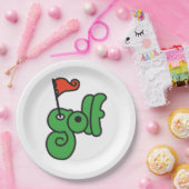 Golf Wang Lebendiges Grün und Rot Pappteller (Party)
