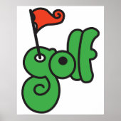 Golf Wang Lebendiges Grün und Rot Poster (Vorne)