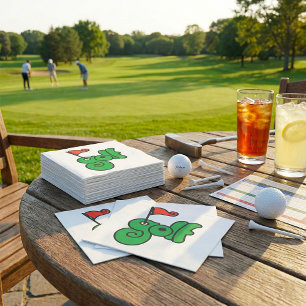 Golf Wang Lebendiges Grün und Rot Serviette