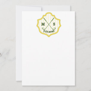 Golf Wappen mit Datum Einladung